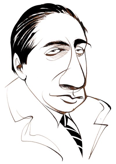 Alfredo Casella, Italian composer; caricature by Neale Osborne